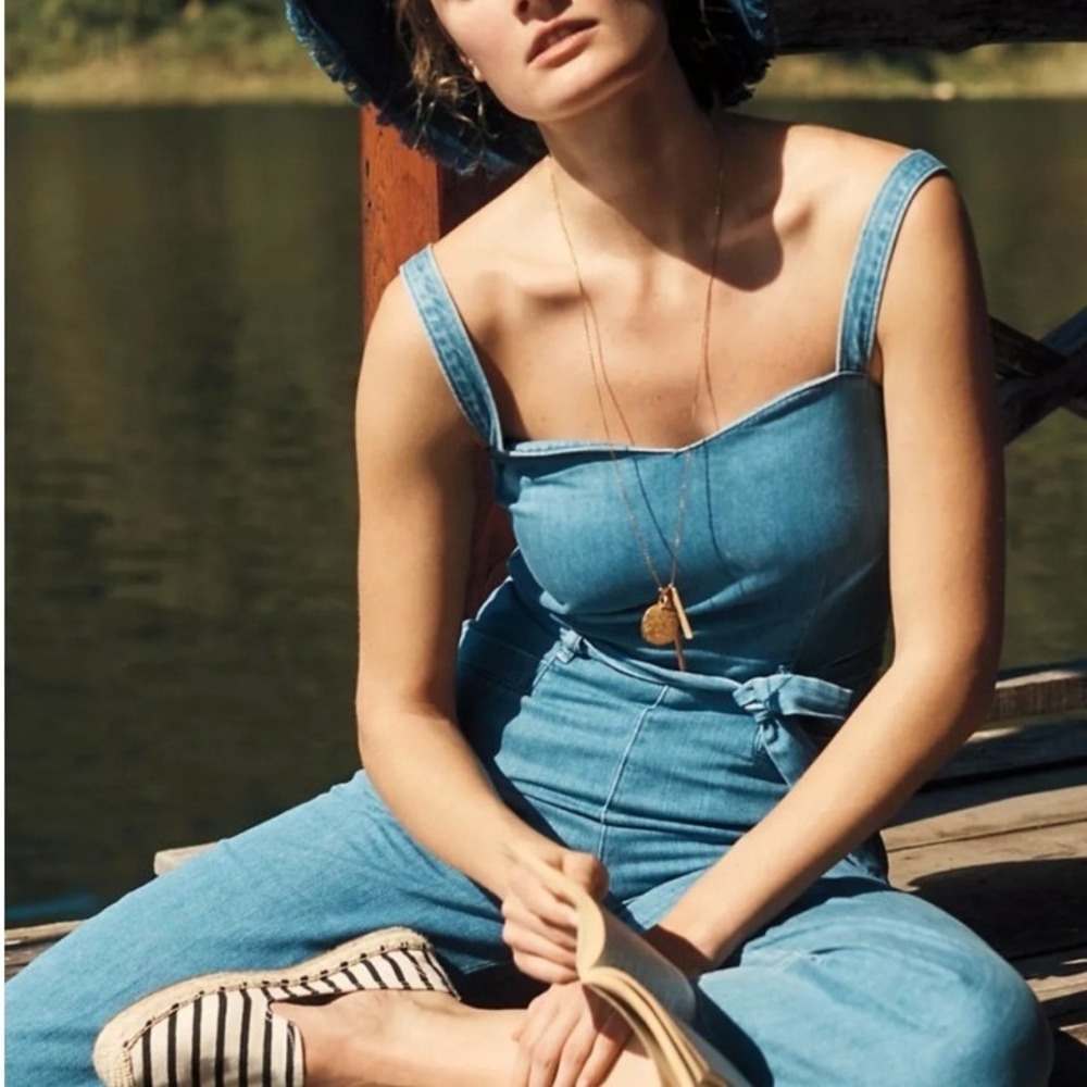 PAIGE Emma Denim Chambray Jumpsuit in Mykonos